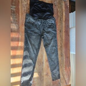 BLANQI Belly Support Skinny Jeans, Charcoal Wash (Size: 14)